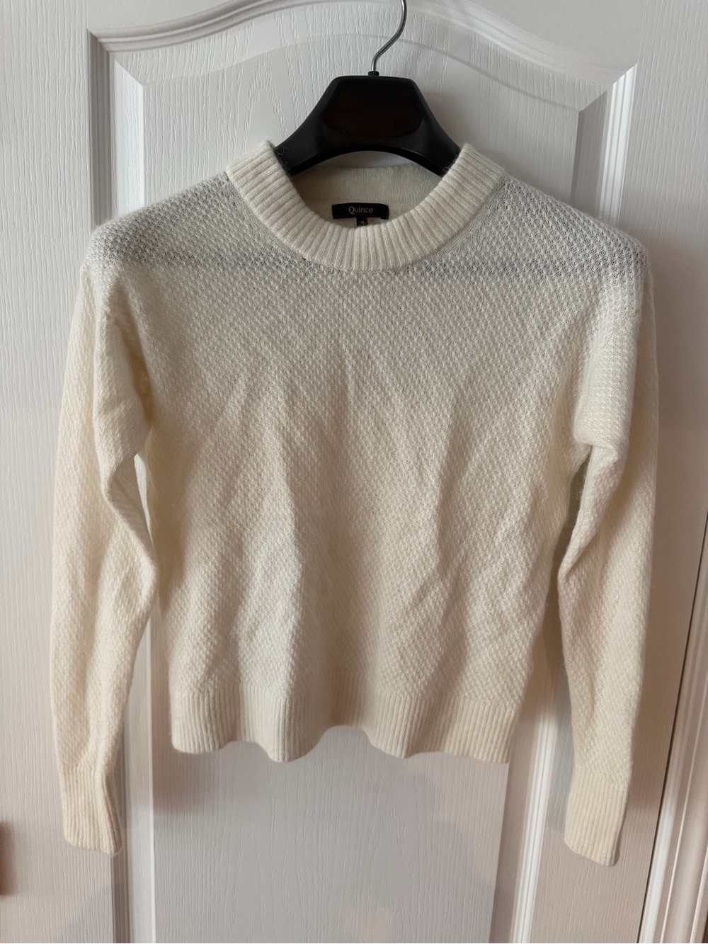 Quince Cream Knit Crewneck Sweater for Women wool/alpaca blend